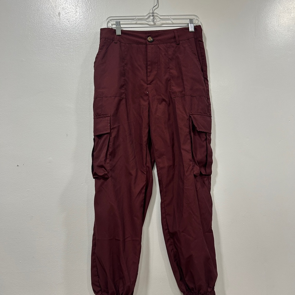 Men's Burgundy Cargo Pants